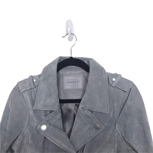 BLANK NYC Gray 100% Suede Leather Moto Jacket - Picture 5 of 13